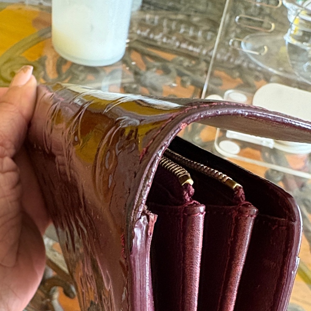 Authentic Louis Vuitton Burgundy Patent Leather Vernis Wallet - Picture 11 of 16